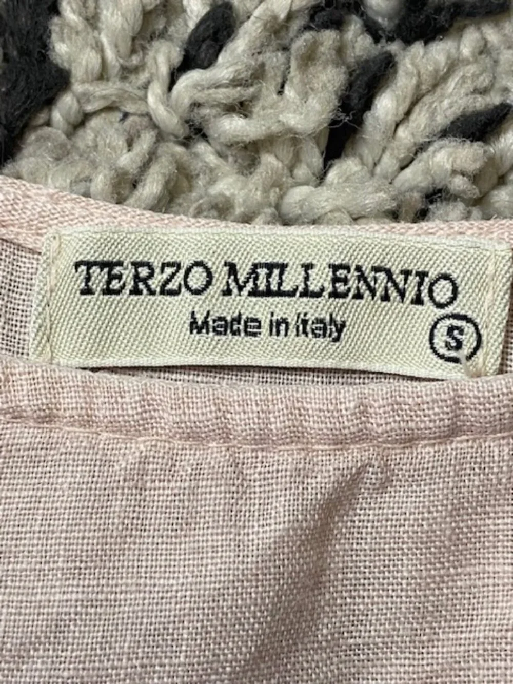 Terzo Millennio 100% Linen Top Blouse High Low Boxy Pale Pink Small - Picture 8 of 16